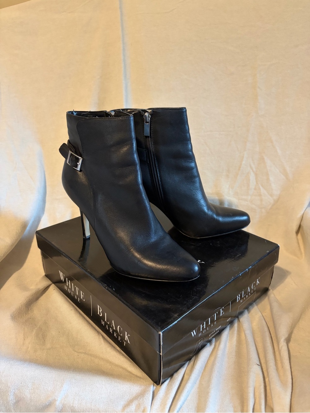 White House Black Market Leather Upper Ankle Boot size 10